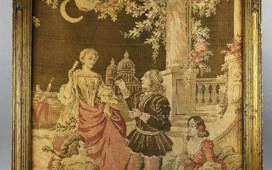 Antique Belgium Romantic Garden Tapestry
