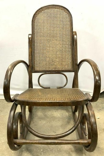 Antique Caned Bentwood Rocking Chair