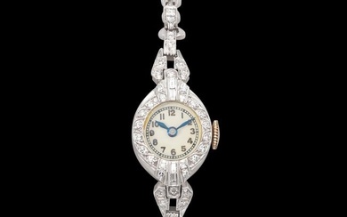 Antique Platinum Diamond Wristwatch