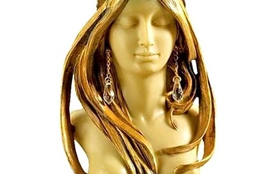 Art Nouveau Lady Sculpture inspired by Alphonse Mucha
