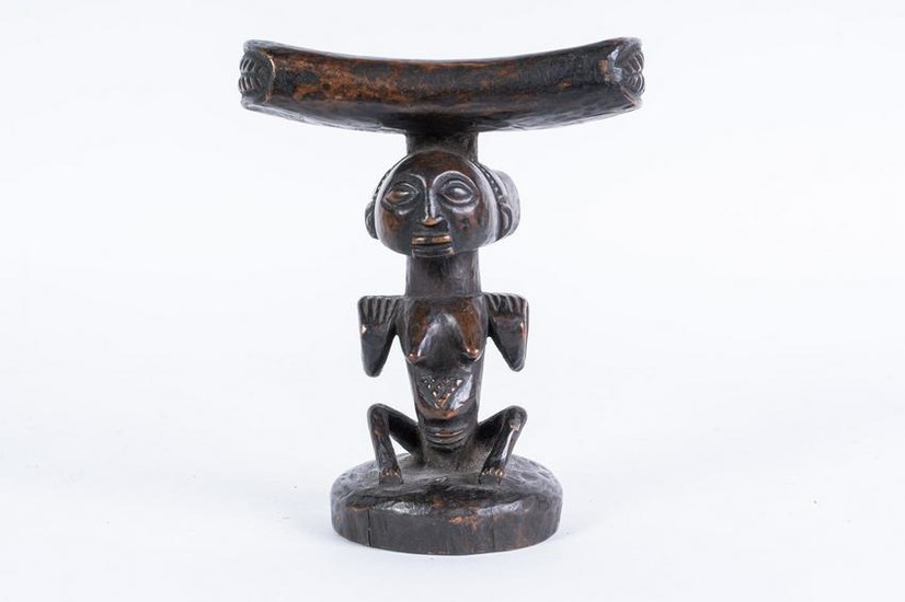 Arte africana Anthropomorphic headrest, LubaD.R.