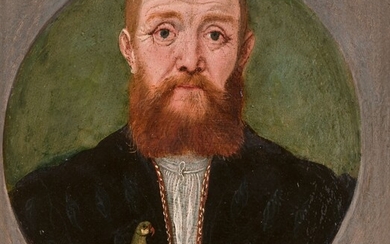 Attribué à Ludger TOM RING le Jeune Münster, 1522 - Braunschweig, 1584Portrait d'homme au perroquetHuile...