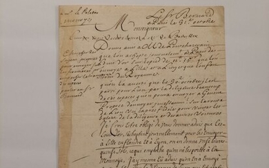 BERNARD (Samuel) (1651-1739) Lettre autographe... - Lot 16 - Pescheteau-Badin