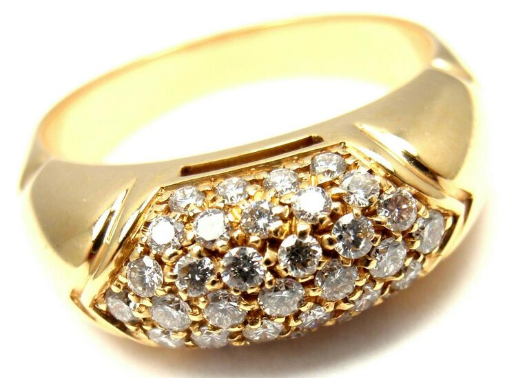 BULGARI BVLGARI 18k Yellow Gold Diamond Band Ring