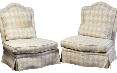 Baker Upholstered Slipper Chairs
