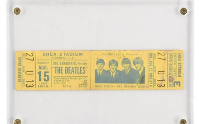 Beatles 1965 Shea Stadium Ticket