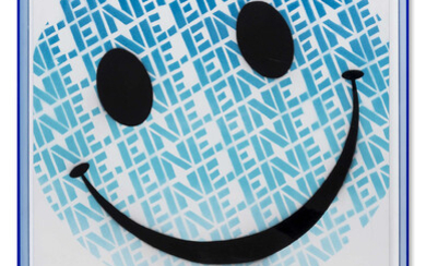 Ben Eine (b.1970) Smiley Face (Blue)