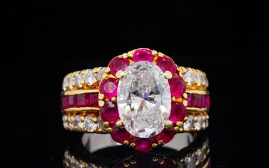 Bibi Hilton's 4.70ctw Diamond and Ruby 18K Engagement Ring