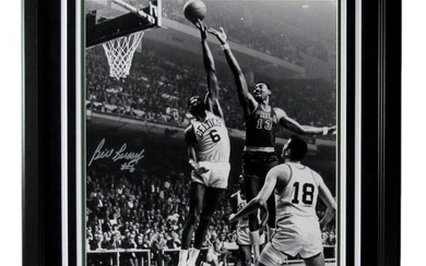 Bill Russell HOF Autographed 16x20 B/W Photo Boston Celtics Framed JSA