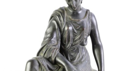 Bronze figure of a lady, after Michel (H25cm)
