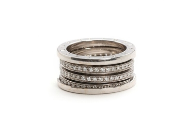 Bulgari: “B.Zero”. A diamond ring set with numerous brilliant-cut diamonds, mounted in 18k white gold. Size 57. Weight app. 14 g.