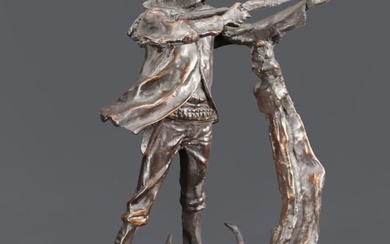 C. M. RUSSELL (After) Bronze Cowboy Sharpshooter