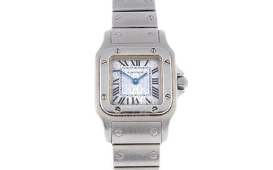 CARTIER - a lady's stainless steel Santos bracelet watch.