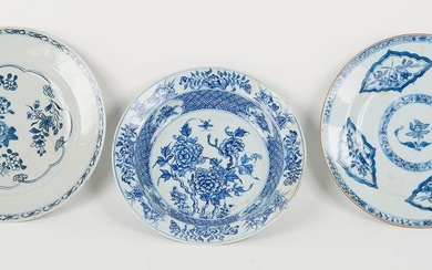 CHINA. Three round plates, one of which is...