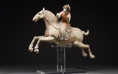 CHINESE TANG DYNASTY TERRACOTTA POLO PLAYER - TL TESTED