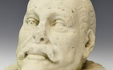 CONTINENTAL MARBLE BUST NOBLEMAN IN RUFF COLLAR
