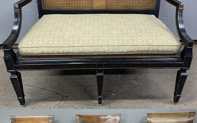Cane Seat Settee and Chair Assortment