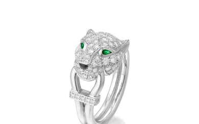 Cartier, Diamond, Emerald and Onyx Ring, 'Panthère'
