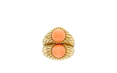 Cartier Paris Gold and Angel Skin Coral Double Band