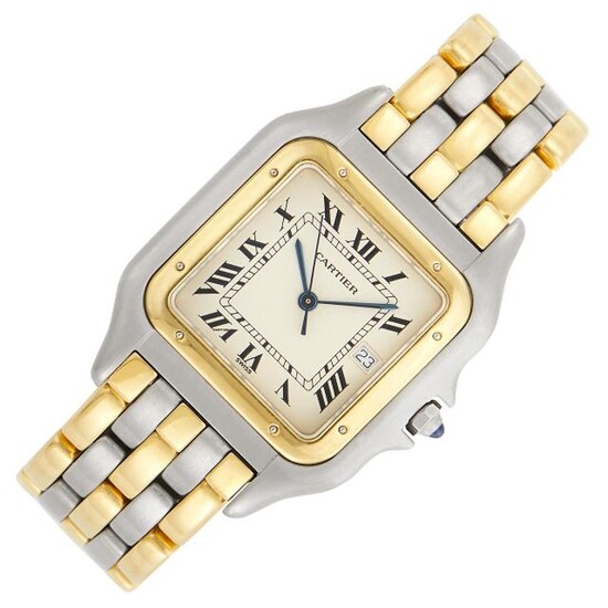 Cartier Stainless Steel and Gold Five Row 'Panthère' Wristwatch, Ref. 00314