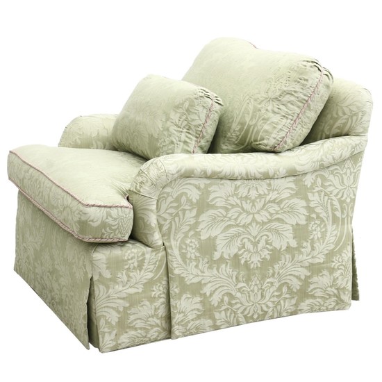 Century Damask Upholstered Lounge Chair