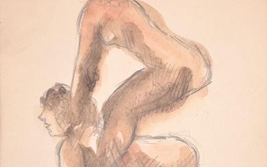 Chaim Soutine Watercolor Painting, Nude Figures