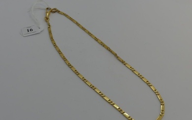 Chaîne giletière en or maille rectangulaire Long : 41 cm poids : 18,4 g