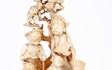 Chine, XIXe siècle Groupe en ivoire sculpté... - Lot 16 - Millon Belgique