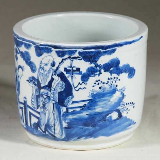 Chinese Blue & White Brushpot, 19th Century