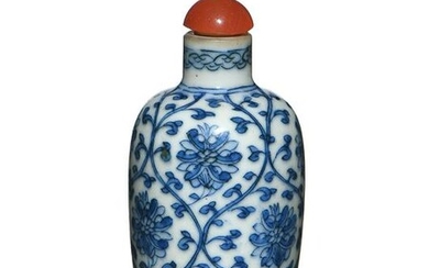 Chinese Blue and White Snuff Bottle, Daoguang