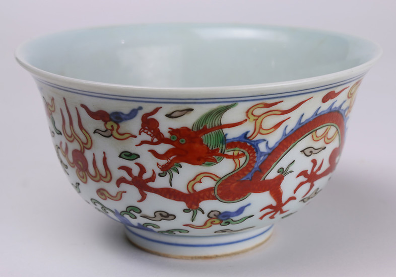 Chinese Copper Red Dragon Bowl