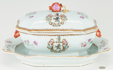 Chinese Export Armorial Tureen w/ Underplate