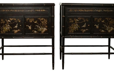 Chinese Glass Top Cabinets