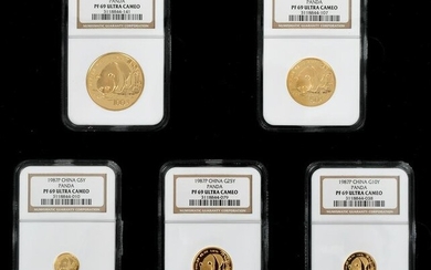 Chinese Gold Panda Coin Set