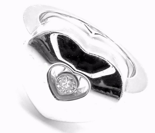 Chopard 18k White Gold Happy Diamond Heart Ring