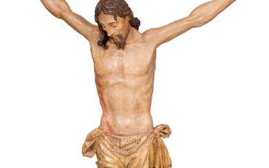 Christ; XVI century. Carved wood, polychrome and gilded. It has slight flaws.