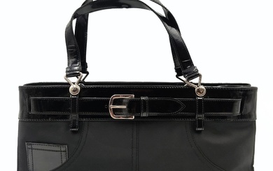 Christian Dior nylon and patent leather handbag