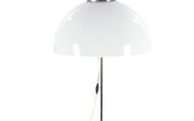 Chrome floor lamp with plastic shade