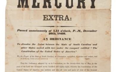(Civil War) — Charleston Mercury Extra: Secession | The Union is Dissolved!
