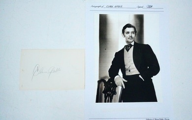 Clark Gable Autograph on Paper W/Photo and COA