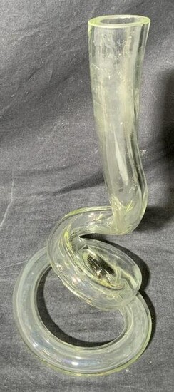 Clear Glass Spiraling Vase