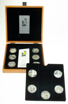 Collection EMC medals, 10 heavy sterling silver medals of European...