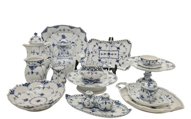 Collection of Royal Copenhagen Porcelain Blue Fluted