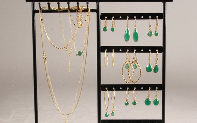Collection of jewelry with green onyx