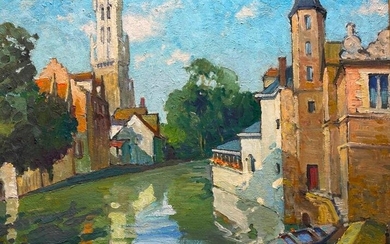 Constantin Kluge Oil, Village on a River