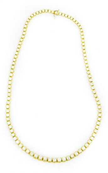 Contemporary Yellow Gold and Diamond Riviere Necklace