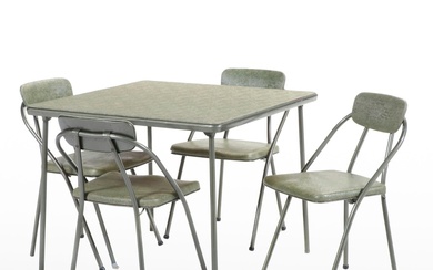 Cosco Mid Century Modern Style Folding Table and Chairs, Mid to Late 20th C.