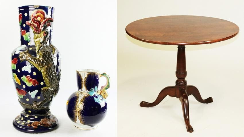 Decorative Floor Vase and Jug w/ Table