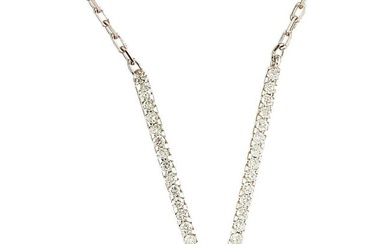 Diamond V-Necklace 14K White Gold
