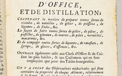 Dictionnaire portatif de cuisine, d'office et de distillation [...]. On y a joint des observations...